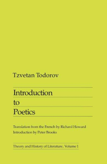 Introduction To Poetics, Paperback / softback Book