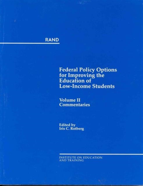 Federal Policy Options for Improving the Education of Low-Income Students : II, Paperback / softback Book