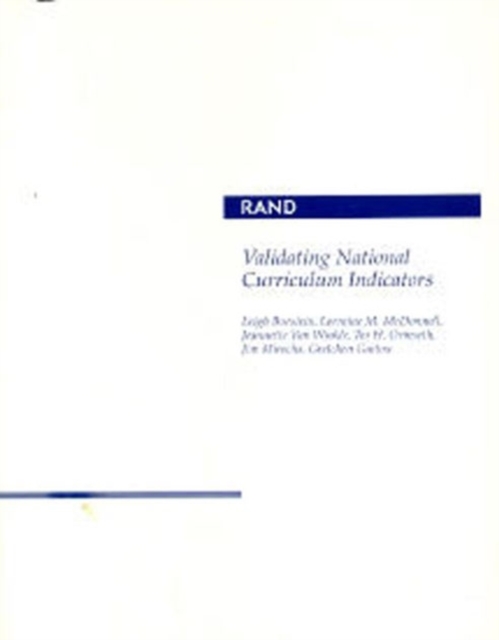 Validating National Curriculum Indicators, Paperback / softback Book
