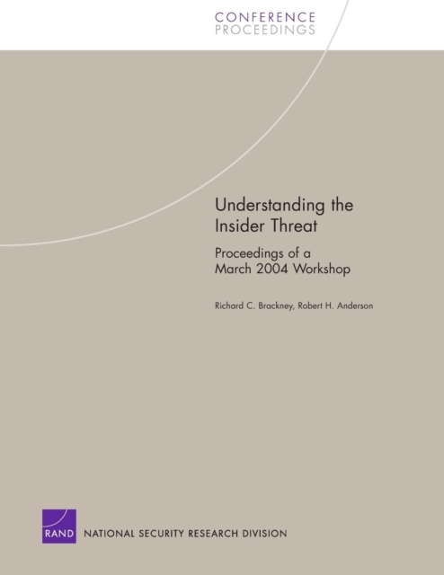 Understanding the Insider Threat : Proceedings of a March 2004 Workshop, Paperback / softback Book