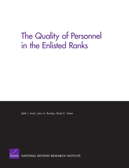 The Quality of Personnel in the Enlisted Ranks, Paperback / softback Book