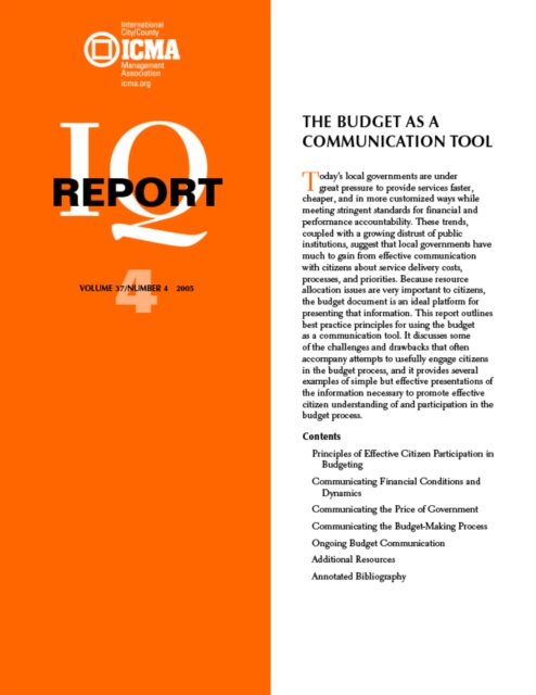 The Budget As A Communication Tool, EPUB eBook