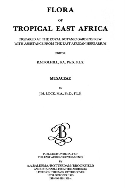 Flora of Tropical East Africa - Musaceae (1993), EPUB eBook