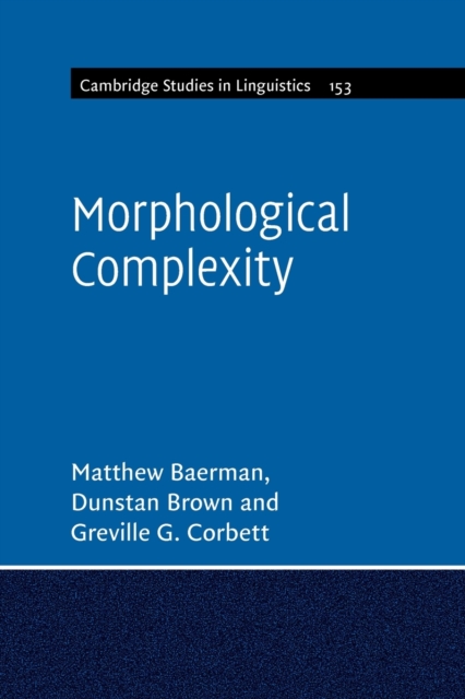 Morphological Complexity, Paperback / softback Book