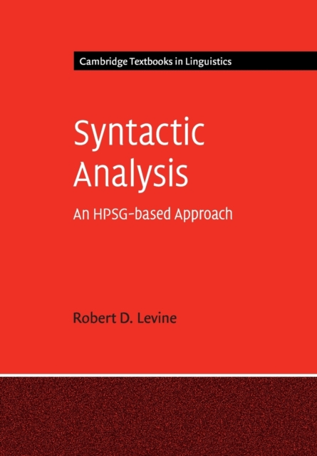 Syntactic Analysis : An HPSG-based Approach, Paperback / softback Book
