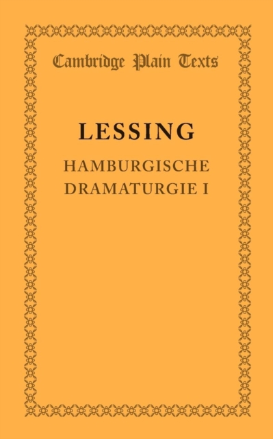 Hamburgische Dramaturgie I, Paperback / softback Book