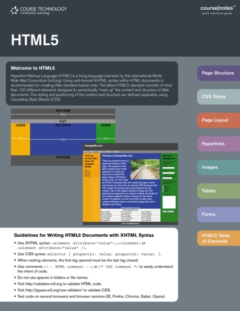 HTML 5 CourseNotes, CD-ROM Book