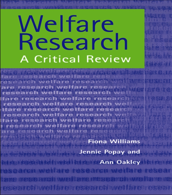 Welfare Research, PDF eBook