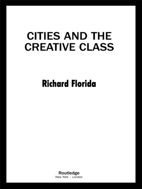 Cities and the Creative Class, PDF eBook