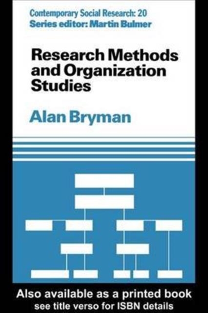 Research Methods and Organization Studies, Hardback Book