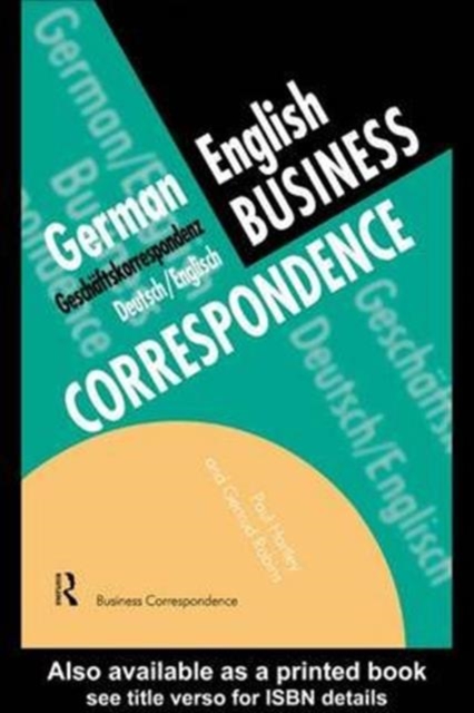 German/English Business Correspondence : Geschaftskorrespondenz Deutsch/Englisch, Hardback Book