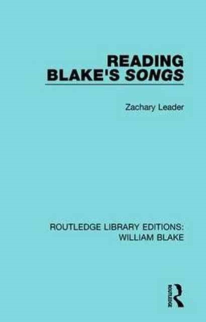 Reading Blake's Songs, Paperback / softback Book