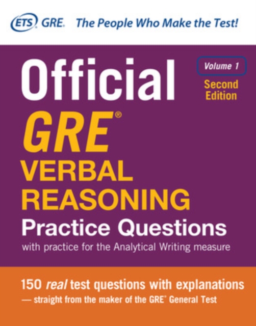 Official GRE Verbal Reasoning Practice Questions, Second Edition, Volume 1, Paperback / softback Book