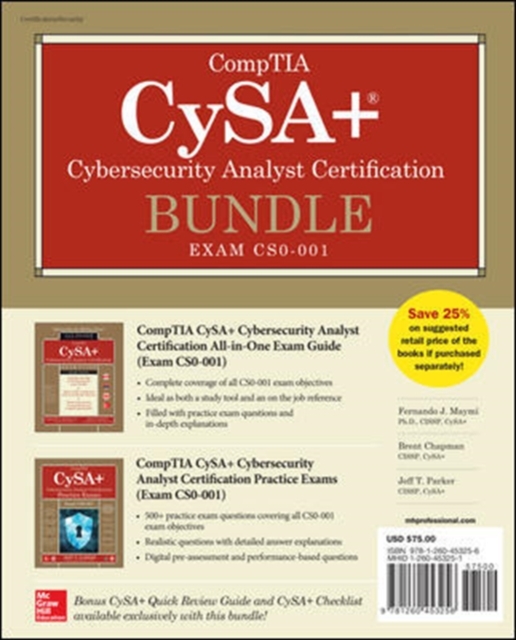 CompTIA CySA+ Cybersecurity Analyst Certification Bundle (Exam CS0-001), Hardback Book