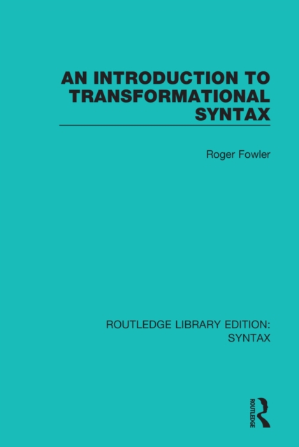 An Introduction to Transformational Syntax, EPUB eBook
