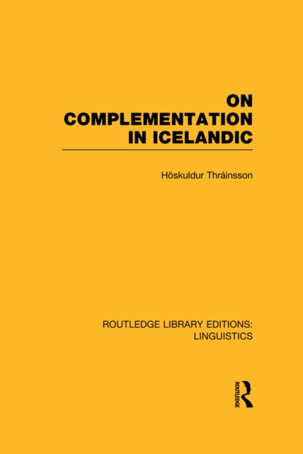 On Complementation in Icelandic, EPUB eBook