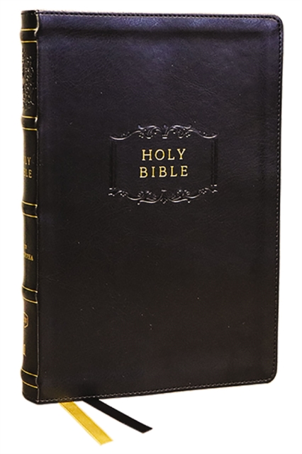 KJV Holy Bible with Apocrypha and 73,000 Center-Column Cross References, Black Leathersoft, Red Letter, Comfort Print: King James Version, Leather / fine binding Book