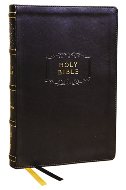 KJV Holy Bible with Apocrypha and 73,000 Center-Column Cross References, Black Leathersoft, Red Letter, Comfort Print (Thumb Indexed): King James Version, Leather / fine binding Book
