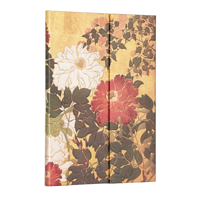 Natsu (Rinpa Florals) Midi Unlined Hardback Journal (Wrap Closure), Hardback Book