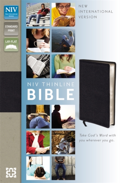 NIV Thinline Black Bonded Leather Bible, Hardback Book