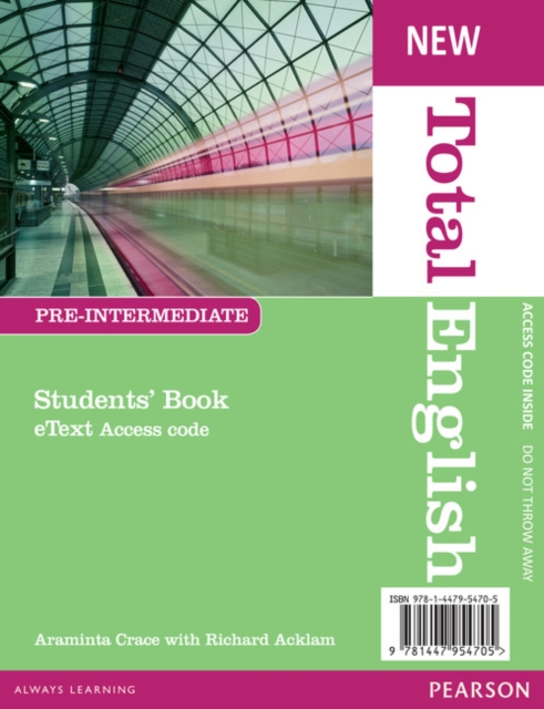 New Total English Pre-Intermediate eText Students' Book Access Card, Digital product license key Book