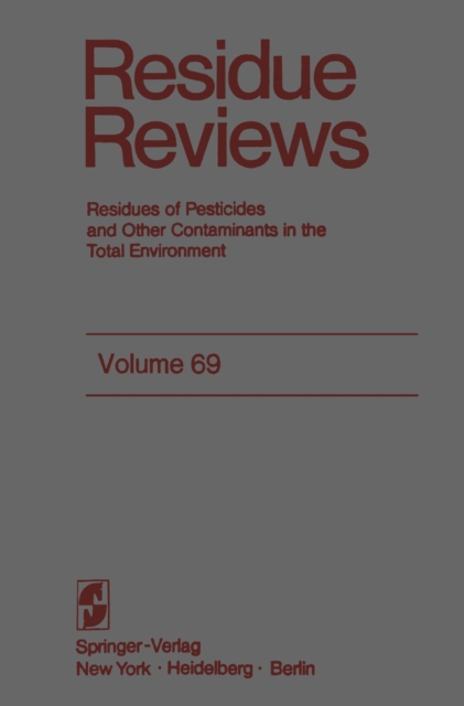Residue Reviews, PDF eBook