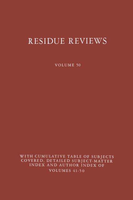 Residue Reviews, PDF eBook