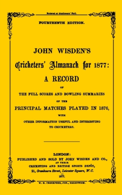 Wisden Cricketers' Almanack 1877, PDF eBook