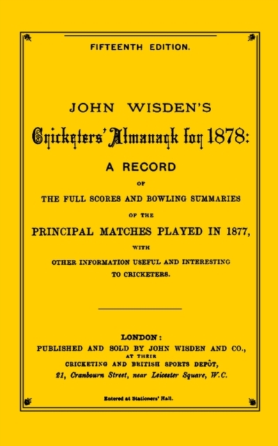 Wisden Cricketers' Almanack 1878, PDF eBook