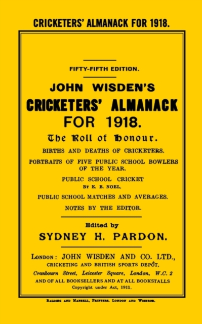 Wisden Cricketers' Almanack 1918, PDF eBook