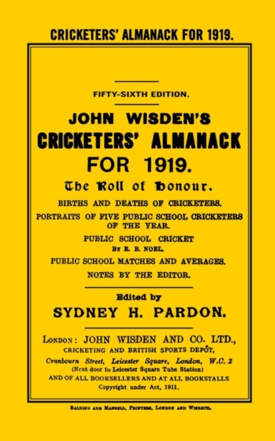 Wisden Cricketers' Almanack 1919, PDF eBook