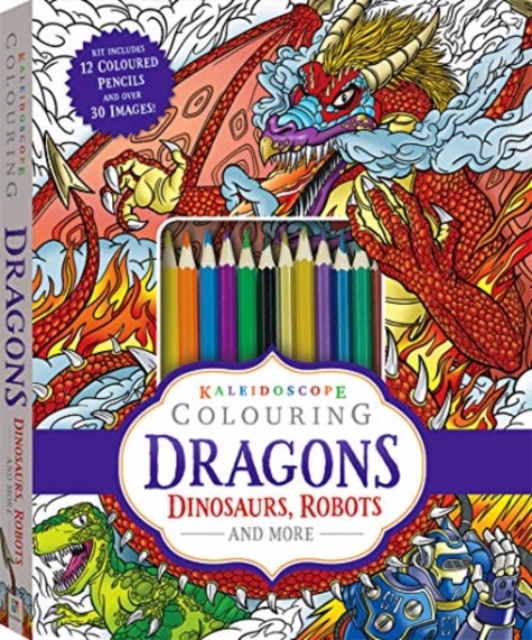 Kaleidoscope Colouring Dragons Dinosaurs Robots and More, Kit Book