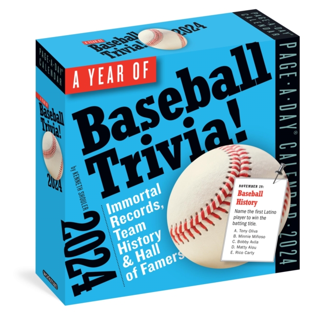 Year of Baseball Trivia! Page-A-Day Calendar 2024 : Immortal Records, Team History & Hall of Famers, Calendar Book