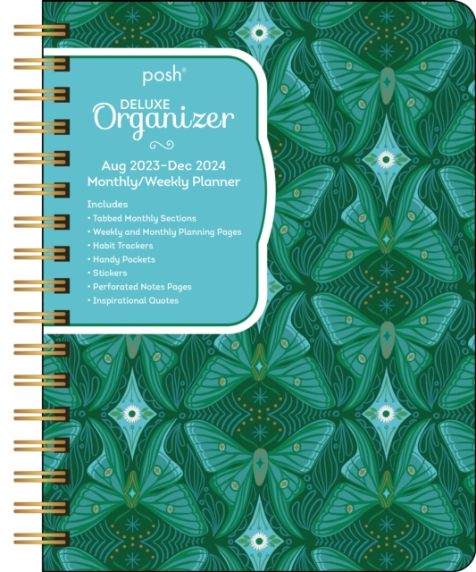 Posh: Deluxe Organizer 17-Month 2023-2024 Monthly/Weekly Hardcover Planner Calendar : Blue Butterflies, Calendar Book