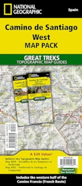 Camino de Santiago - Camino Frances West Map Pack Bundle : 2 Map set, Sheet map, folded Book