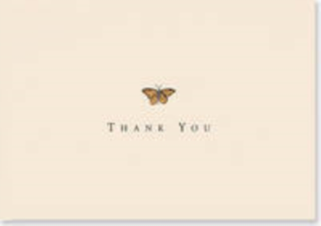 Thank You Notes Gold Butterfly, Cards Book