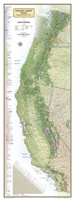Pacific Crest Trail, Laminated : Wall Maps History & Nature, Sheet map Book