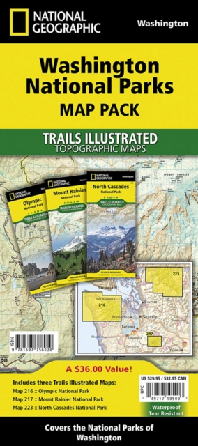 Washington National Parks Map Pack Bundle, Sheet map, folded Book