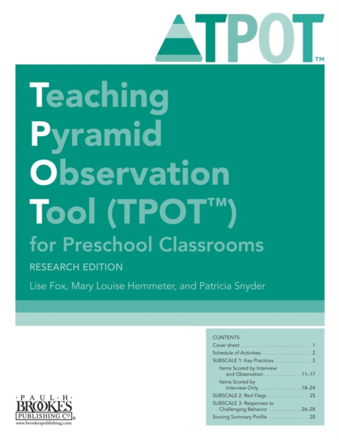 Teaching Pyramid Observation Tool (TPOT™) for Preschool Classrooms, Paperback / softback Book
