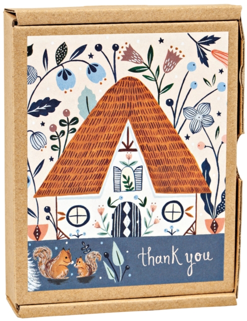Cozy Cabin Thank You GreenThanks, Cards Book