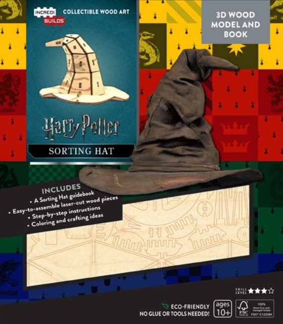 IncrediBuilds: Harry Potter : Sorting Hat 3D Wood Model and Book, Kit Book