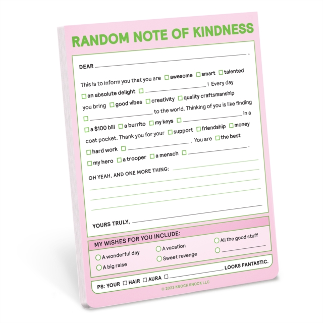 Knock Knock Random Note of Kindness Nifty Note, Other printed item Book