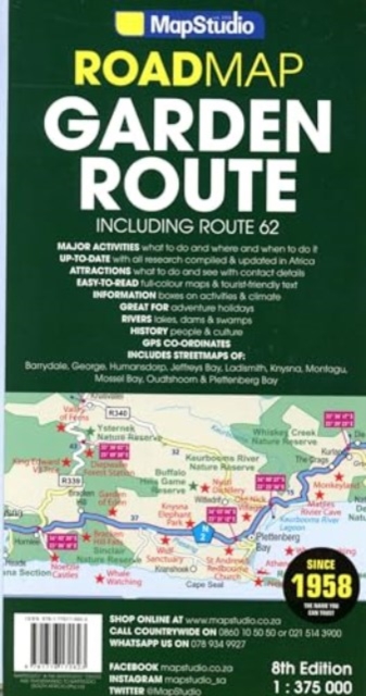 Garden Route & Route 62, Sheet map, folded Book
