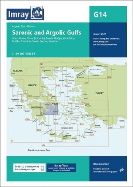 Imray Chart G14 : Saronic and Argolic Gulfs, Sheet map, folded Book