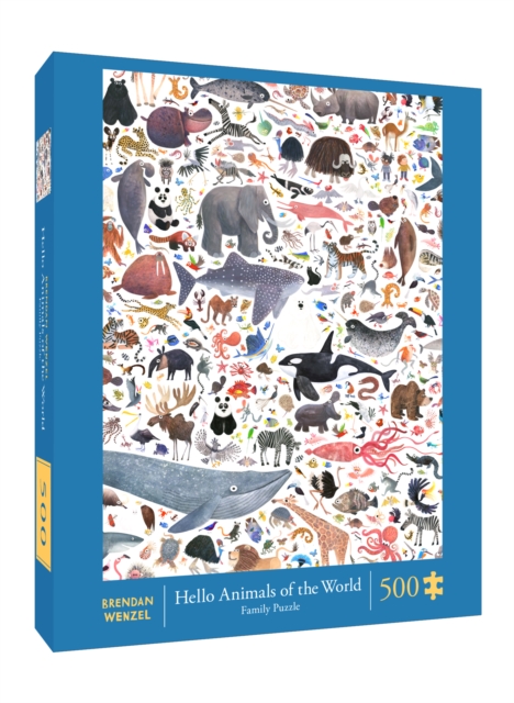 Hello Animals of the World 500-Piece Family Puzzle, Jigsaw Book
