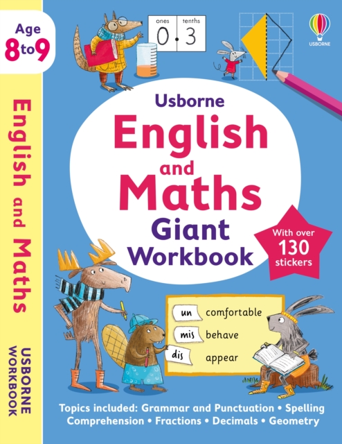 Usborne English and Maths Giant Workbook 8-9, Paperback / softback Book