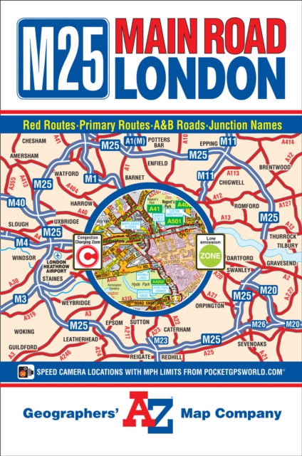 M25 Main Road Map of London, Sheet map, folded Book