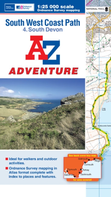 SW Coast Path South Devon Adventure Atlas, Paperback Book