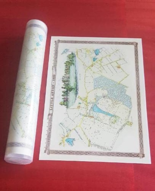 Little Aston 1887 - Old Map Supplied Rolled in a Clear Two Part Screw Presentation Tube - Print size 45cm x 32cm, Sheet map, rolled Book