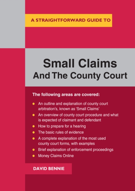 A Straightforward Guide To Small Claims And The County Court : A Complete Guide to Making a Claim in the County Court, Paperback / softback Book